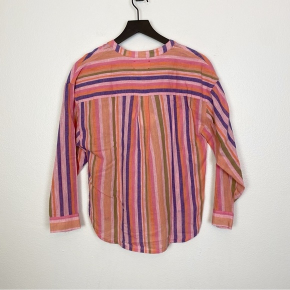 Xirena Macyn Top in Citrus Melange Linen Striped - Picture 5 of 8